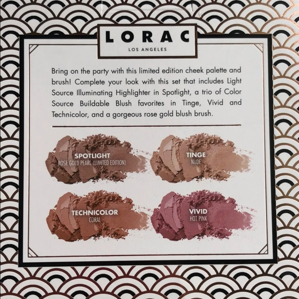 NIB LORAC Cue the Confetti Blush and Highlighter Palette with Brush